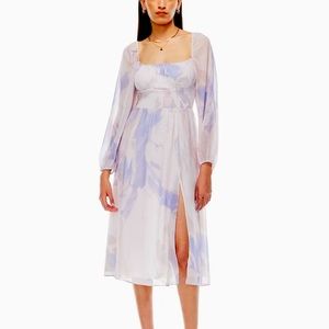 NWT Wilfred Bella Slit Midi dress in Poetic Pink / Pink Rose - size XS